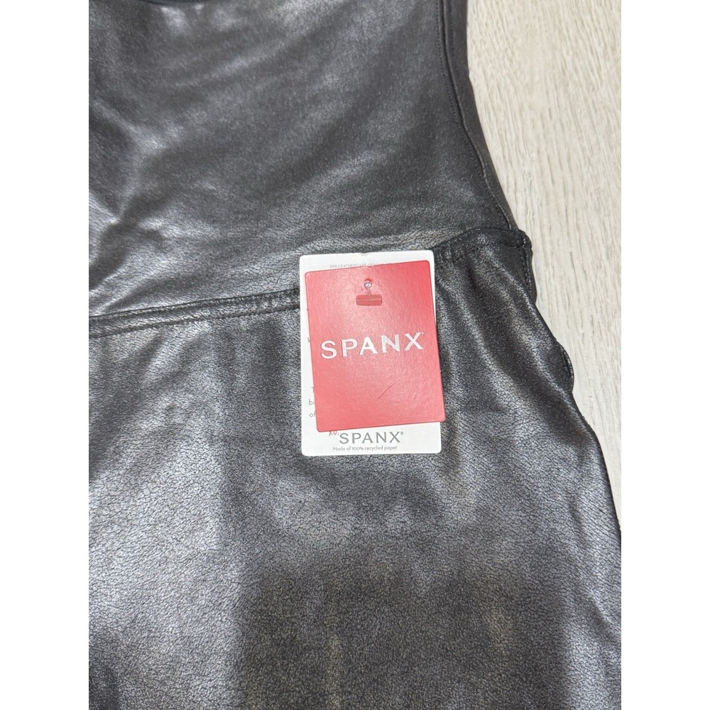 Spanx Faux Leather Leggings Women Size XL Black High Waisted Tummy Control NWT - Picture 3 of 11